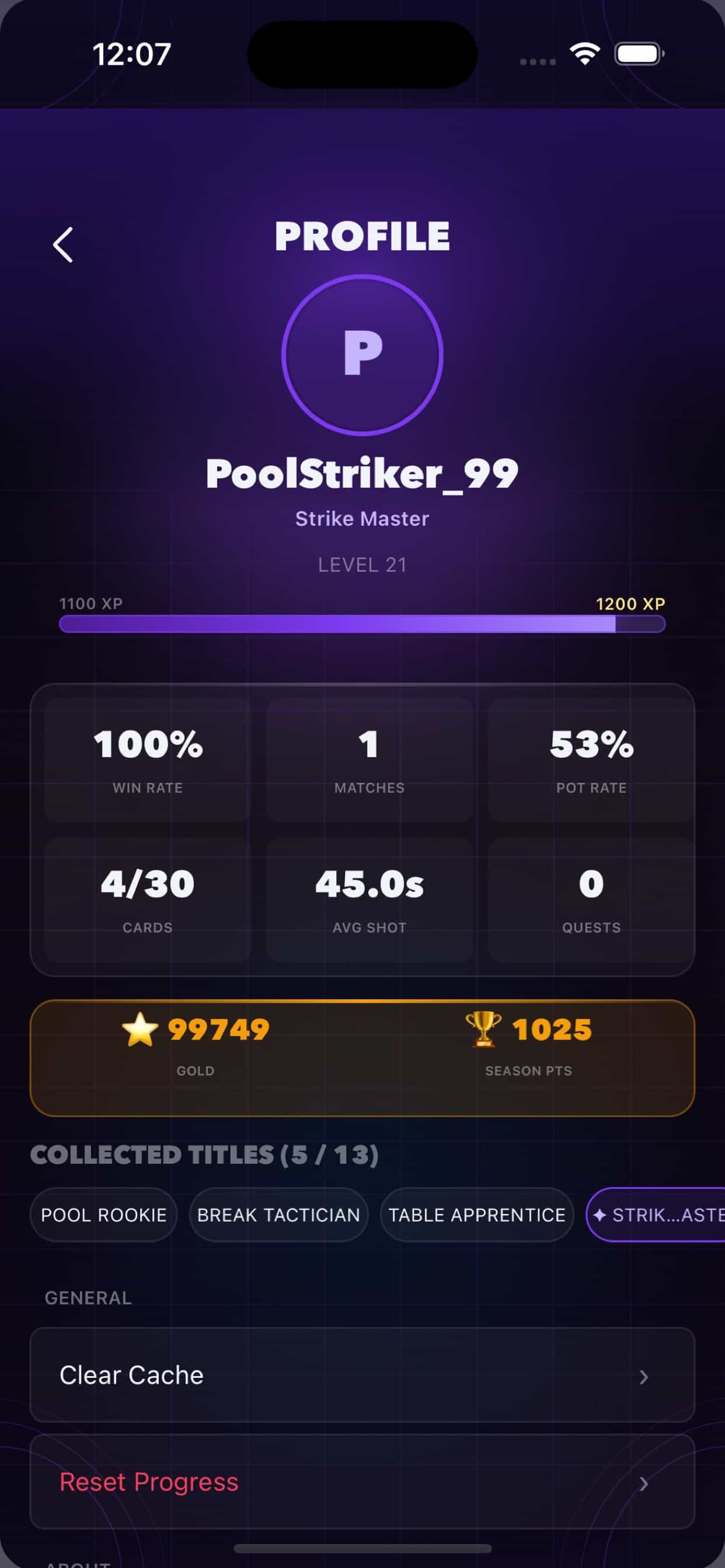 Royal Shot 8 season leaderboard and ranking UI